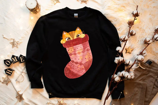 Cute Winter Cats Sweatshirt Red Alcestis